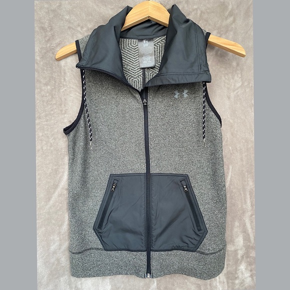 🎉Under Armour Cold Gear Full-Zip Vest, Size Women’s Small, Gray - Picture 1 of 6